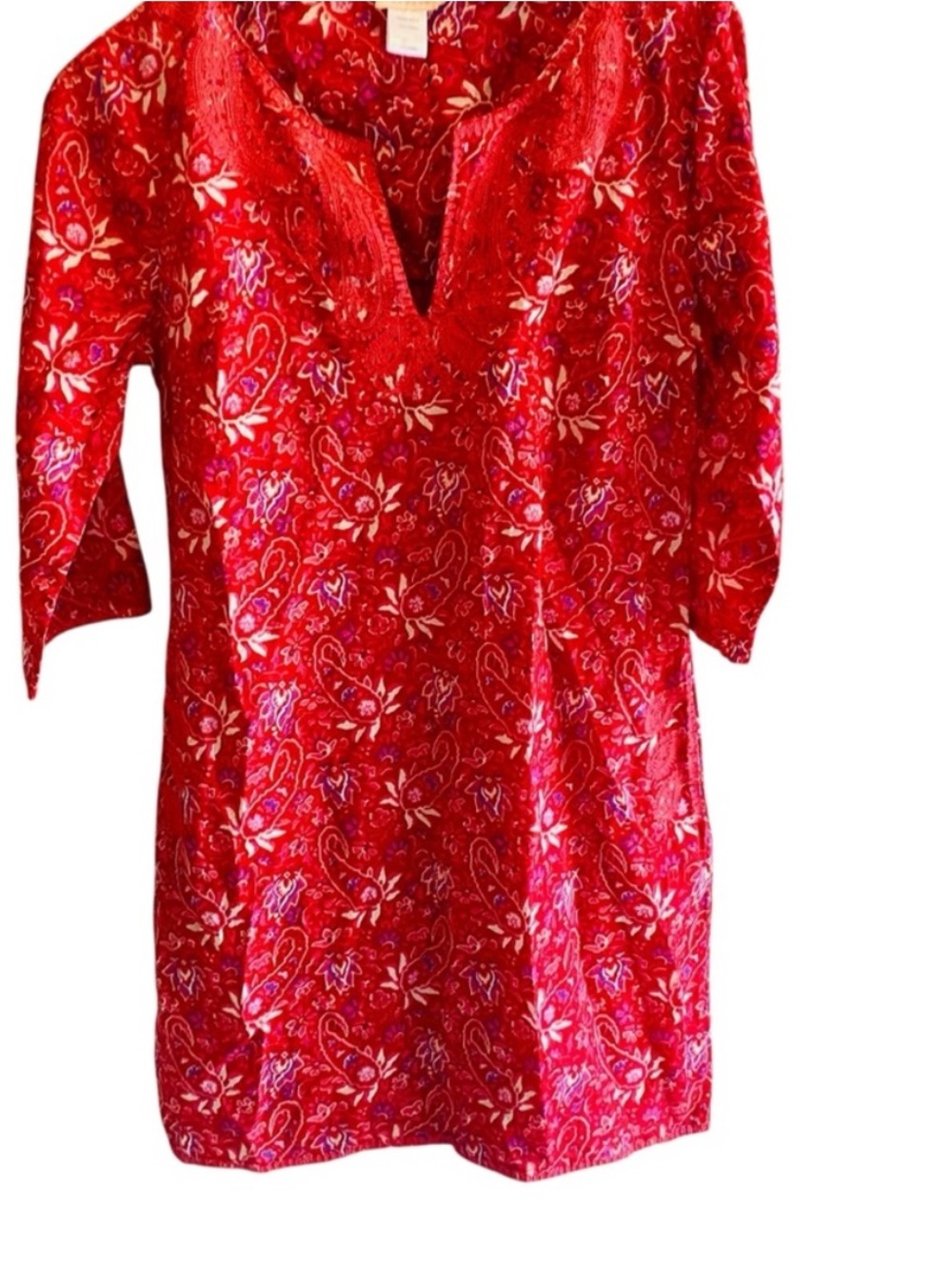 COLLETTE DINNIGAN Paisley Embroidered Shift Dress Western Prairiecore